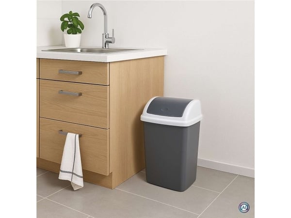 MAUL 9522487, 24 l, Rektangulär, Plast, Polypropylen (PP), Mörkgrå, Vit, Manuell, Plast