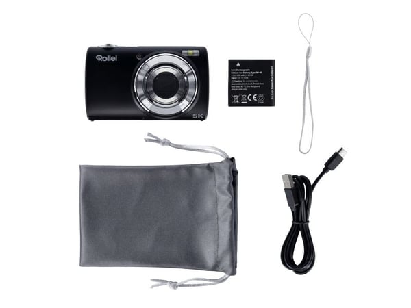 Rollei Powerflex Compact, 64 MP, 9248 x 6936 piksler, 5x, 5K Ultra HD, berøringsskjerm, svart