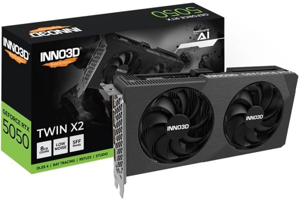 INNO3D GeForce RTX 5050 TWIN X2, GeForce RTX 5050, 8 GB, GDDR6, 128 bit, 7680 x 4320 piksler, PCI Express 5.0