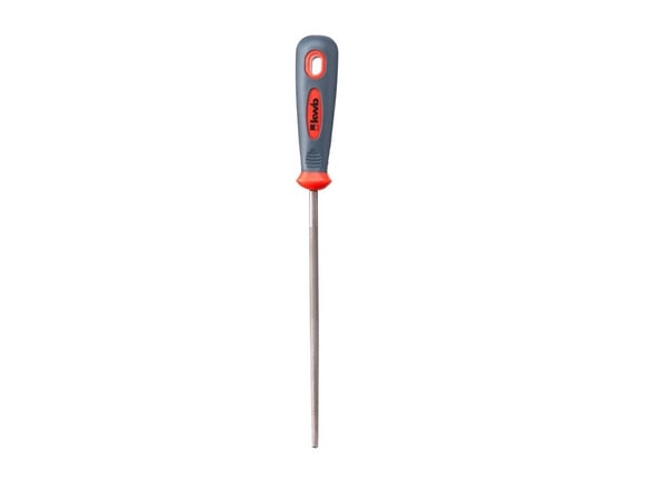 kwb 480340, Sats med filer, Rund fil, Metall, Plast, Grå, Röd, Halkfritt grepp