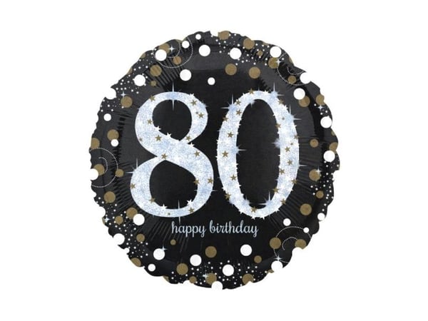 Folieballong 80 år Sparkling