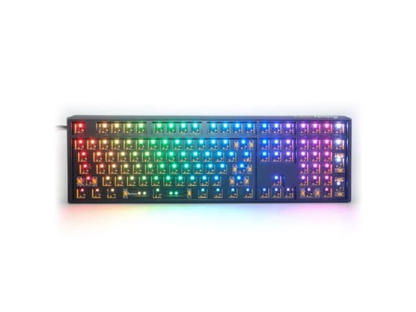 Ducky One 3 Hot-Swap Barebone, Full størrelse (100 og), Koblet med ledninger (ikke trådløs), USB, Mekanisk nøkkelbryter, RGB LED, Sort