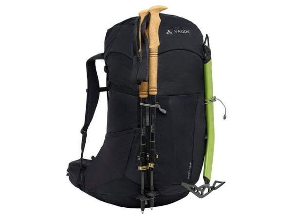 VAUDE Brenta 44+6, Innvendig ramme, Topp, Bakre polstring, Turgåing, Sort, Voksen