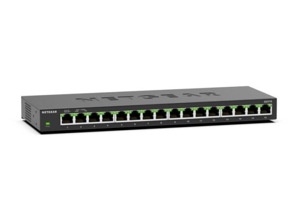 NETGEAR GS316, Hallitsematon, L2, Gigabit Ethernet (10/100/1000), Seinäkiinnitteinen
