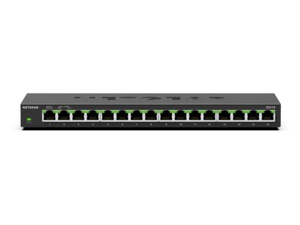 NETGEAR GS316, Hallitsematon, L2, Gigabit Ethernet (10/100/1000), Seinäkiinnitteinen