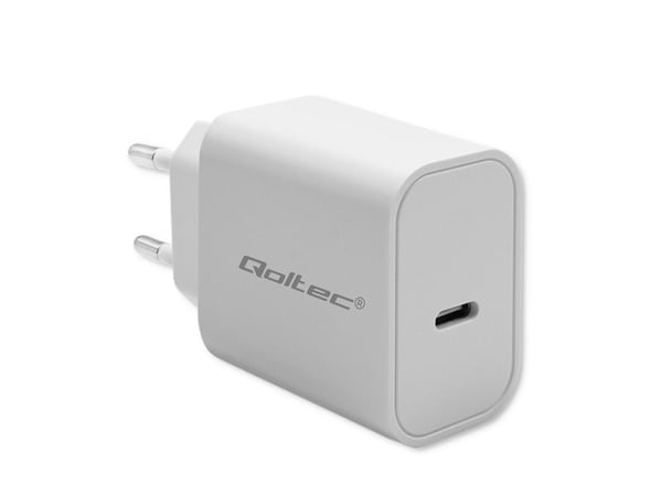 Qoltec - Strømadapter - super quick, 5-12V, 1.67A - 20 watt - 3 A - PD (USB-C) - hvit