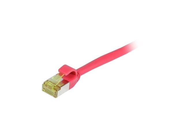 Patchkabel RJ45 CAT6A 500Mhz 75m rød SFTP slimline rund d45mm TPELSZHSuperflex AWG28 med CAT7 råkabel Synergy 21