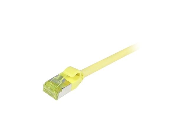 Liitäntäkaapeli RJ45 CAT6A 500Mhz 10m keltainen SFTP slimline pyöreä d45mm TPELSZHSuperflex AWG28 CAT7 raakakaapelilla Synergy 21