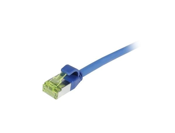Liitäntäkaapeli RJ45 CAT6A 500Mhz 05m sininen SFTP slimline pyöreä d45mm TPELSZHSuperflex AWG28 CAT7 raakakaapelilla Synergy 21