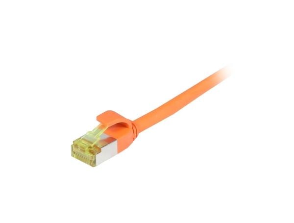 Patchkabel RJ45 CAT6A 500Mhz 5m orange SSTPSFTP slimline rund d45mm TPELSZHSuperflex AWG28 mit CAT7 Rohkabel Synergy 21