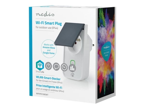 Nedis Wi-Fi Smart Outdoor Plug - Smartplugg - trådløs - Wi-Fi - 2400 - 2483.5 Mhz - hvit