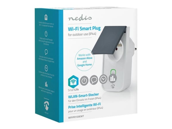 Nedis Wi-Fi Smart Outdoor Plug - Smartplugg - trådløs - Wi-Fi - 2400 - 2483.5 Mhz - hvit