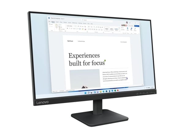 Lenovo L24-4e - LED-skjerm - 24" (23.8" synlig) - 1920 x 1080 Full HD (1080p) @ 100 Hz - IPS - 250 cd/m² - 1300:1 - 4 ms - HDMI, VGA - ravnsort
