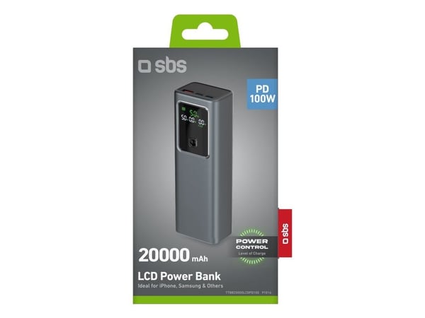 SBS 20000 mAh PD 100W grå