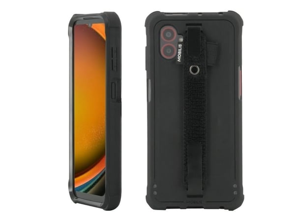 Mobilis PROTECH - Bagsidecover til mobiltelefon - grov - med håndrem - sort - for Samsung Galaxy XCover7 Pro