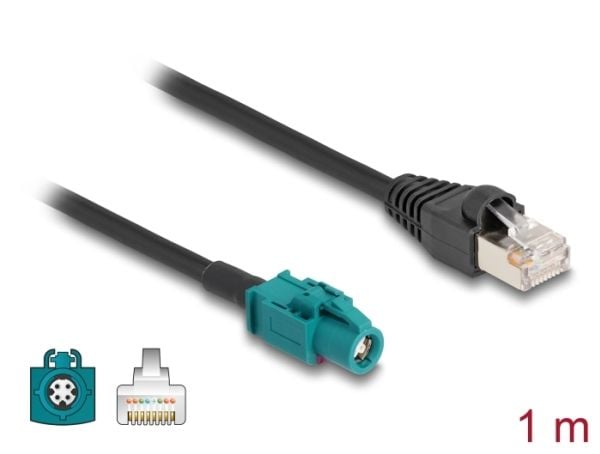Delock-kaapeli HSD Z naaras RJ45 uros 1 m