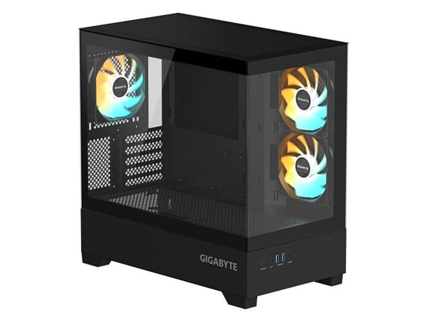 GIGABYTE C201 PANORAMIC, Midi Tower, PC, musta, mikro ATX, Mini-ITX, Lasi, Muovi, Terästä, Pelaaminen