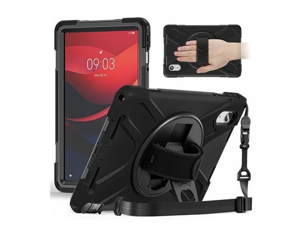eSTUFF AUSTIN - Baksidedeksel for nettbrett - robust - without built-in screen protector - polykarbonat, silikon - svart