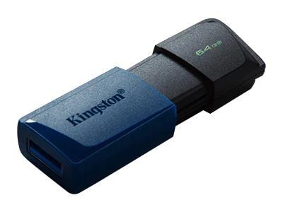 Kingston Technology DataTraveler Exodia M, 64 GB, USB A-tyyppi, 3.2 Gen 1 (3.1 Gen 1), Liuku, 10 g, Musta, Sininen