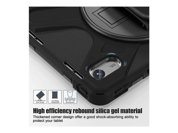 eSTUFF AUSTIN - Baksidedeksel for nettbrett - robust - without built-in screen protector - polykarbonat, silikon - svart