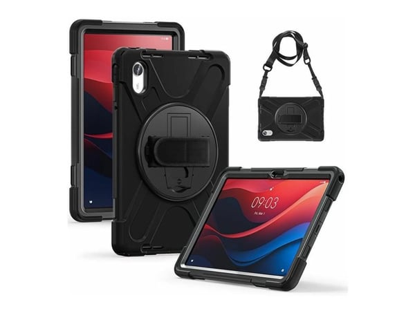 eSTUFF AUSTIN - Baksidedeksel for nettbrett - robust - without built-in screen protector - polykarbonat, silikon - svart