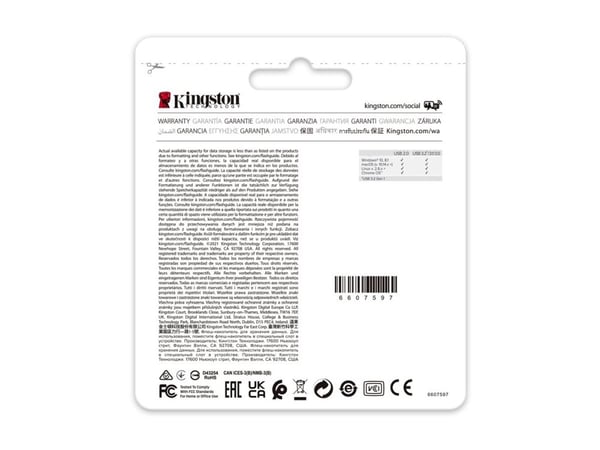 Kingston DataTraveler - USB-flashstasjon - 64 GB - USB 3.2 Gen 1 (en pakke 2)