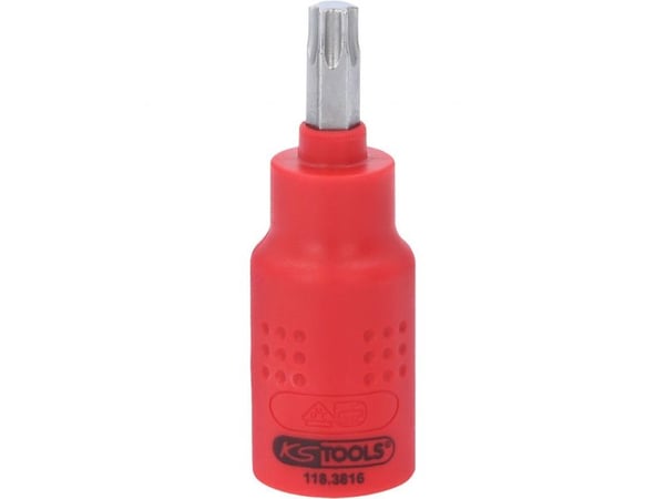 KS Tools 118.3816, Stikkontakt, 3/8", Metrisk, 1 hoder, T40, Kromvanadiumstål
