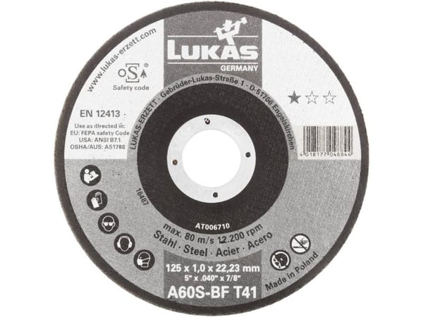 LUKAS-ERZETT T41 kappeskiver 350x2,6x25,40 A36S-BF AT010029 350 mm 22,23 mm 10 stk