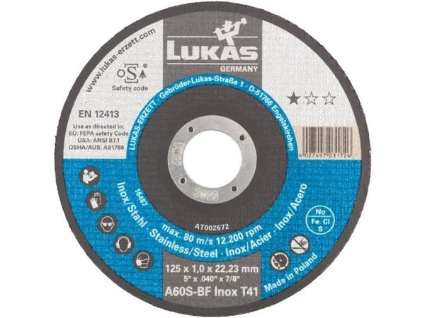 LUKAS-ERZETT T41 kappeskivesett 350 mm 22,23 mm A36S-BF AT020208 10 stk