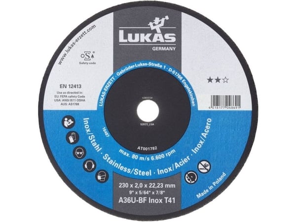 LUKAS-ERZETT T41 kappeskivesett 125 mm 22,23 mm 25 stk A36U-BF AT001687V9802