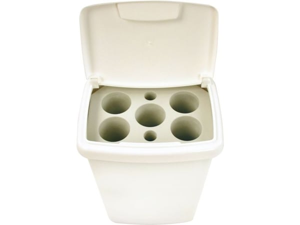 Affaldsspand, V-Part, hvid, plast, 7-rums, 50 l, indsats i plast