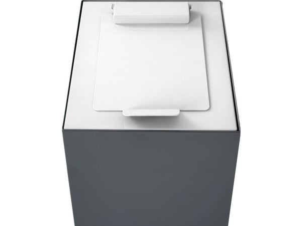 Lokk, V-del, hvit, pulverlakkert stål, myk lukking, for modulserie