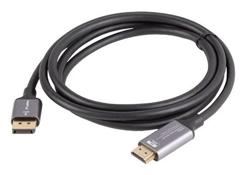 KABELDISPLAYPORT(M) ->HDMI(M) 1,8M 4K CZARNO-SREBRNY LANBERG