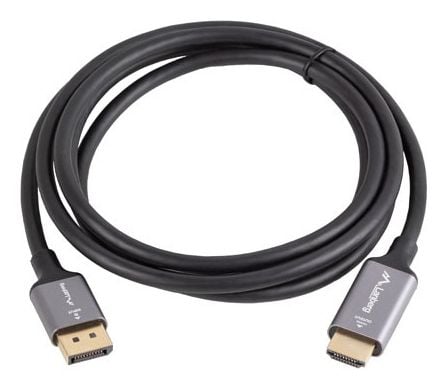 KABELDISPLAYPORT(M) ->HDMI(M) 1,8M 4K CZARNO-SREBRNY LANBERG