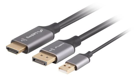 KABEL HDMI(M)->DISPLAYPORT(M) 1,8M 4K CZARNY LANBERG