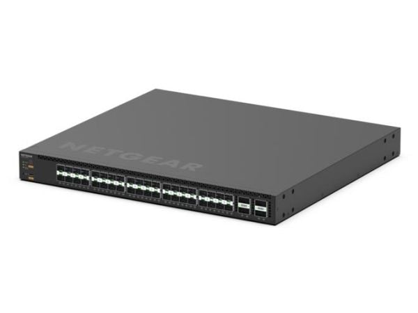 NETGEAR M4350 Series M4350-40F4C - Switch - L3 - Styrt - 40 x 10 Gigabit SFP+ + 4 x 100 Gigabit QSFP28 (uplink) - front til bakside-luftflyt - rack...