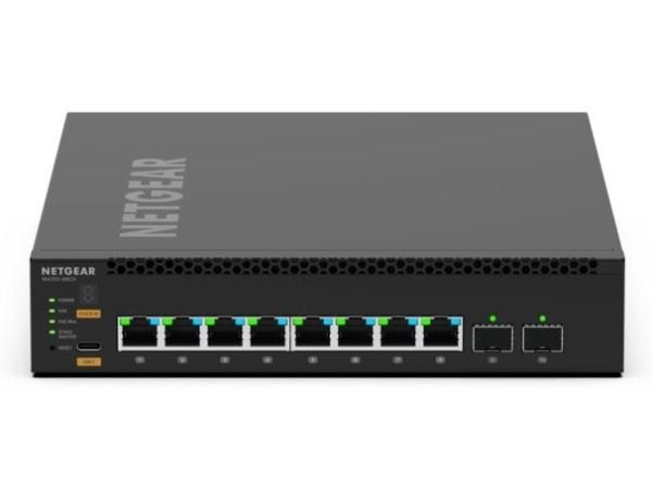 NETGEAR M4350-8M2V - Switch - L3 - Styrt - 8 x 2.5GBase-T (PoE ++) + 2 x 25 Gigabit SFP28 (opplink) - front til bakside-luftflyt - stasjonær, rackm...