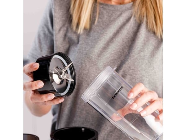 Taurus Shake & Go, Bærbar blender, 0,5 l, Pulsfunksjon, Isknusing, 800 W, Sort, Rustfritt stål, Gjennomsiktig