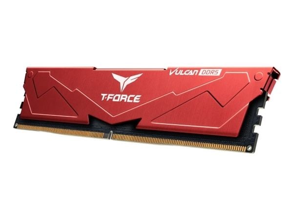 T-FORCE Vulcan - DDR5 - sett - 32 GB: 2 x 16 GB - DIMM 288-pin - 6000 MHz / PC5-48000 - CL30 - 1.35 V - ikke-bufret - on-die ECC - rød