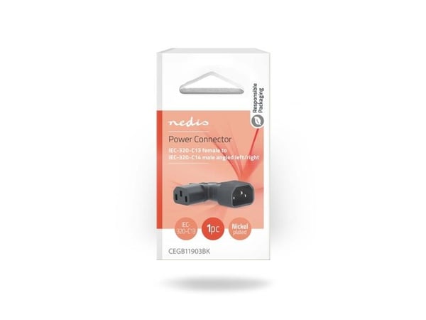 Nedis CEGB11903BK, IEC-320-C13, IEC-320-C14, Sort