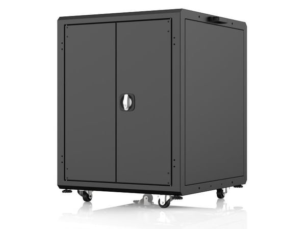Lanview DCN - Vogn (lade, sikre og transportere) - for 32 notebooks / Chromebooks / tablets - låsbar - 1.2 mm stål - RAL 9005, svart - skjermstørre...