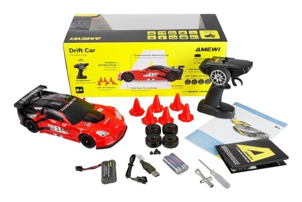Amewi Corvette C6R, Driftausauto, 1:18, 6 vuosi/vuosia, 500 mAh, 368 g