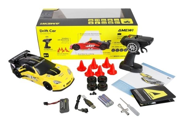 Amewi RC Drift Lizenz Corvette gelb