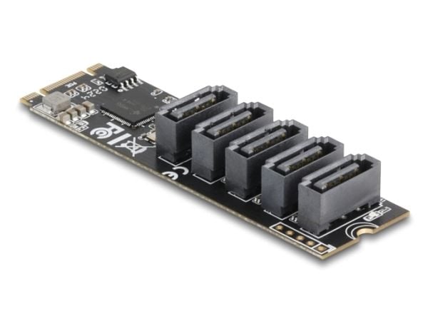 Delock M.2 2280 Key B+M Controls zu 5 x SATA -ohjausjärjestelmä