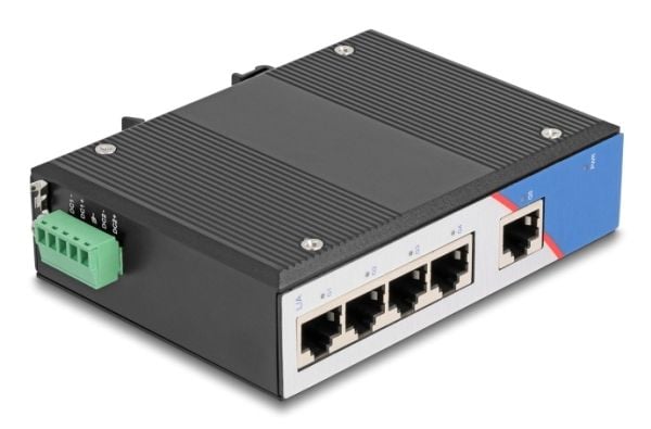 Delock - Switch - industriell - 5 x 10/100/1000 - DIN-skinnemonterbar