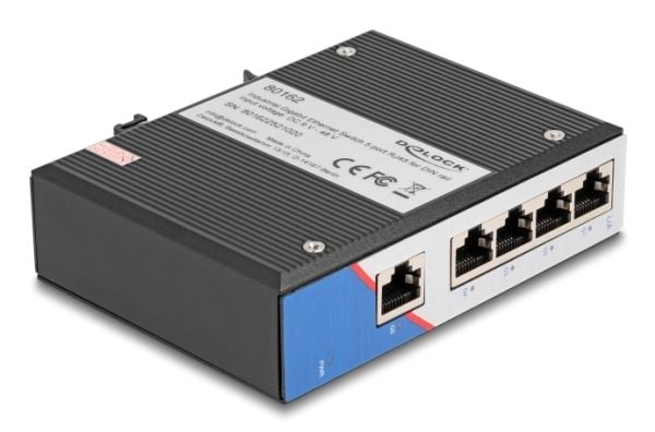 Delock - Switch - industriell - 5 x 10/100/1000 - DIN-skinnemonterbar