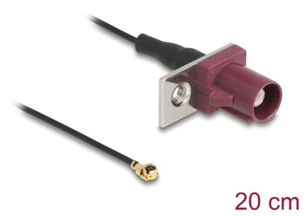Delock - Antennekabel - FAKRA D-kontakt (P) til MHF (P) - 20 cm - 1.13 mm - koaksial