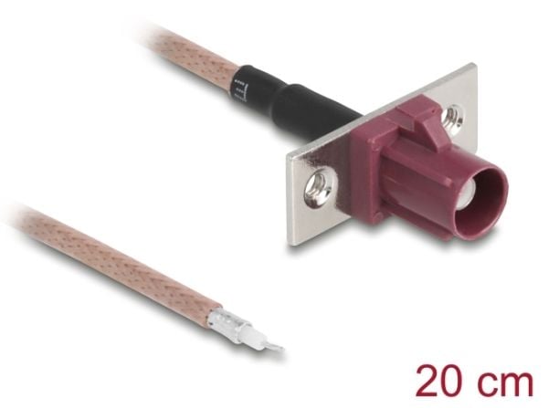 Delock - Antennekabel - FAKRA D-kontakt til uisolert tråd - 20 cm - 2.6 mm - koaksial - RG-316