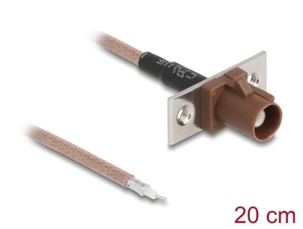 Delock - Antennekabel - FAKRA F-kontakt til uisolert tråd - 20 cm - 2.6 mm - koaksial - RG-316