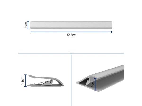 MAUL klemlist, av aluminium, lengde: 428 mm flat høyde, høyde: 13 mm, bredde: 40 mm, klemmebredde: 10 - 1 stk (62462-08)